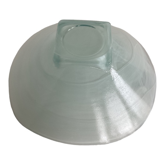 Pier 1 Imports White Swirl Recycled Glass Abstract Square Bowl Spain VTG EUC - Picture 10 of 16